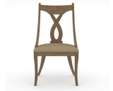 Canadel Upholstered Dining Chair 5160 in XY Faux Leather and 25 Pecan Washed, front view