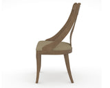 Canadel Upholstered Dining Chair 5160 in XY Faux Leather and 25 Pecan Washed, side view