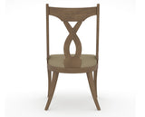 Canadel Upholstered Dining Chair 5160 in XY Faux Leather and 25 Pecan Washed, back view