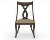 Canadel Upholstered Dining Chair 5160 in XY Faux Leather and 29 Hazelnut Washed, front view