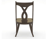 Canadel Upholstered Dining Chair 5160 in XY Faux Leather and 29 Hazelnut Washed, back view