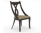 Canadel Upholstered Dining Chair 5160 in XY Faux Leather and 59 Davy's Grey, three-quarter view