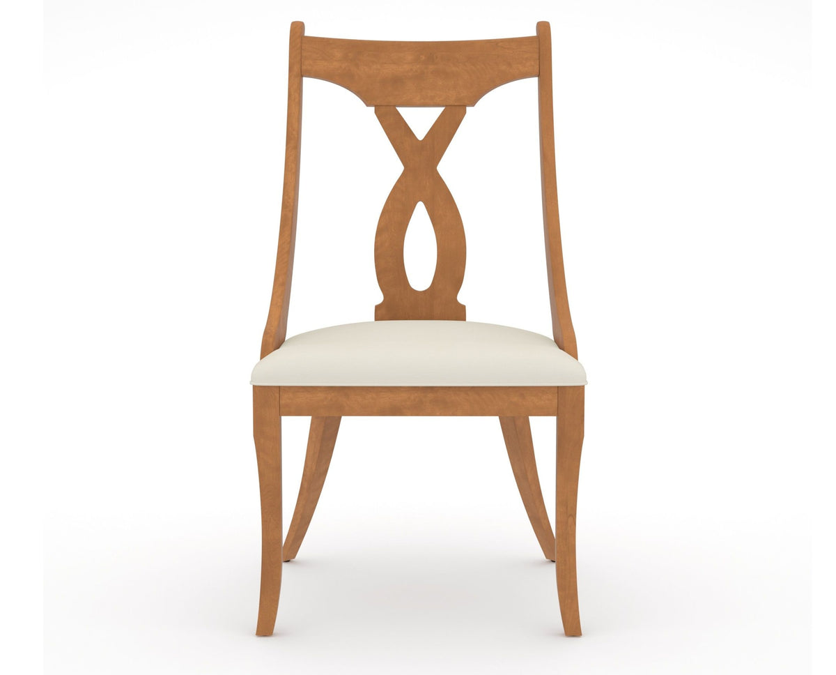 Canadel Upholstered Dining Chair 5160 in YJ Faux Leather and 01 Honey Washed, front view