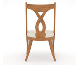 Canadel Upholstered Dining Chair 5160 in YJ Faux Leather and 01 Honey Washed, back view