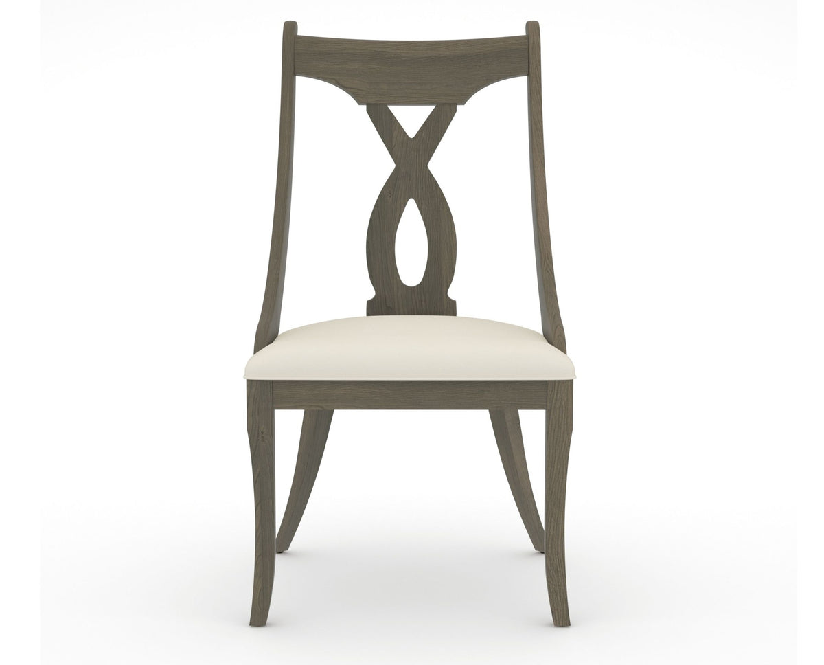 Canadel Upholstered Dining Chair 5160 in YJ Faux Leather and 08 Shadow, front view