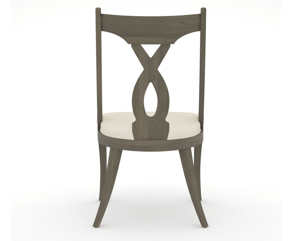 Canadel Upholstered Dining Chair 5160 in YJ Faux Leather and 08 Shadow, back view