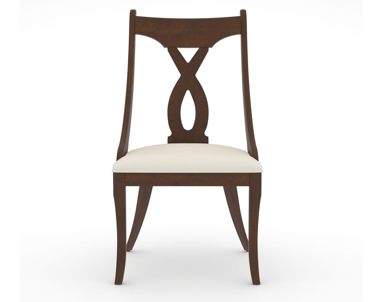 Canadel Upholstered Dining Chair 5160 in YJ Faux Leather and 19 Cognac Washed, front view