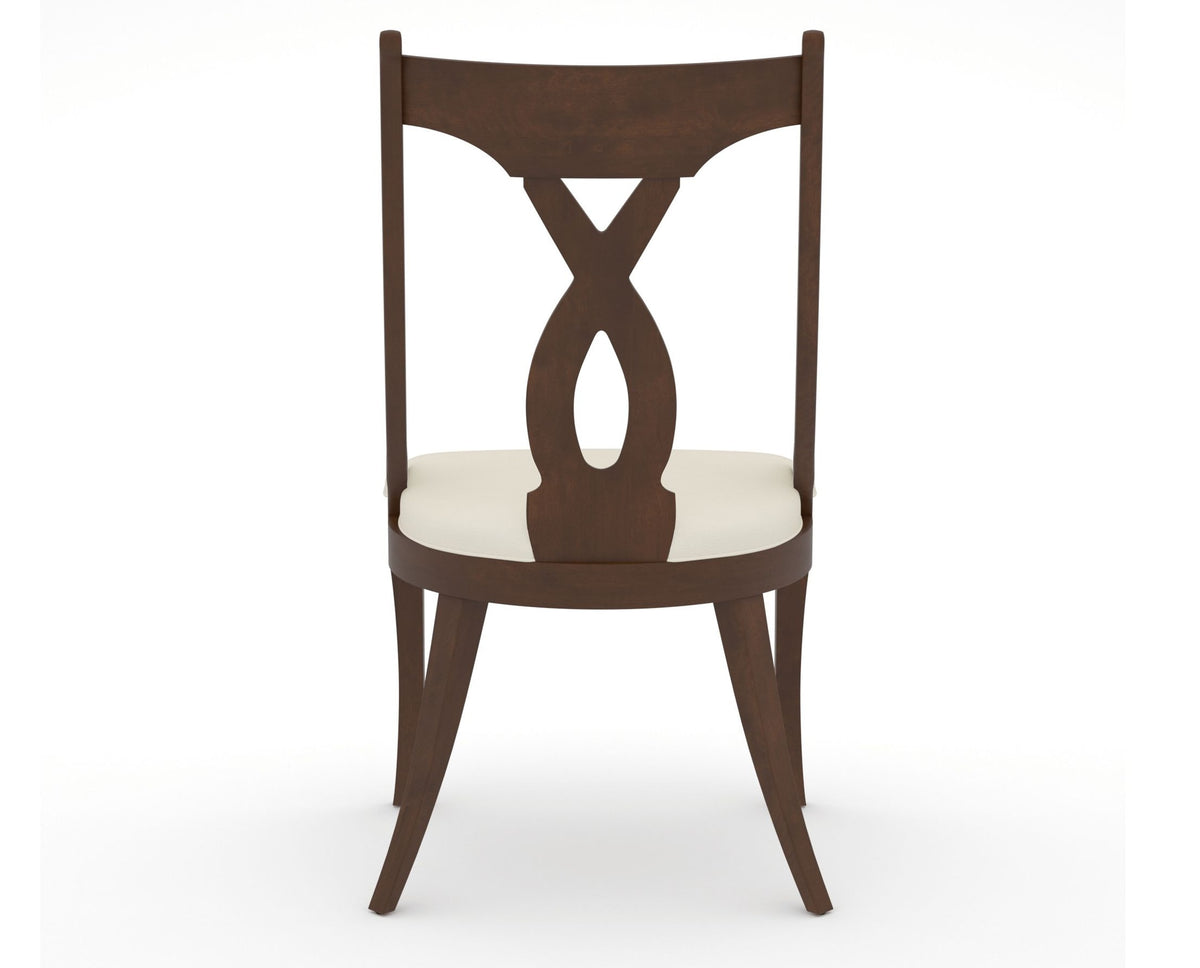 Canadel Upholstered Dining Chair 5160 in YJ Faux Leather and 19 Cognac Washed, back view