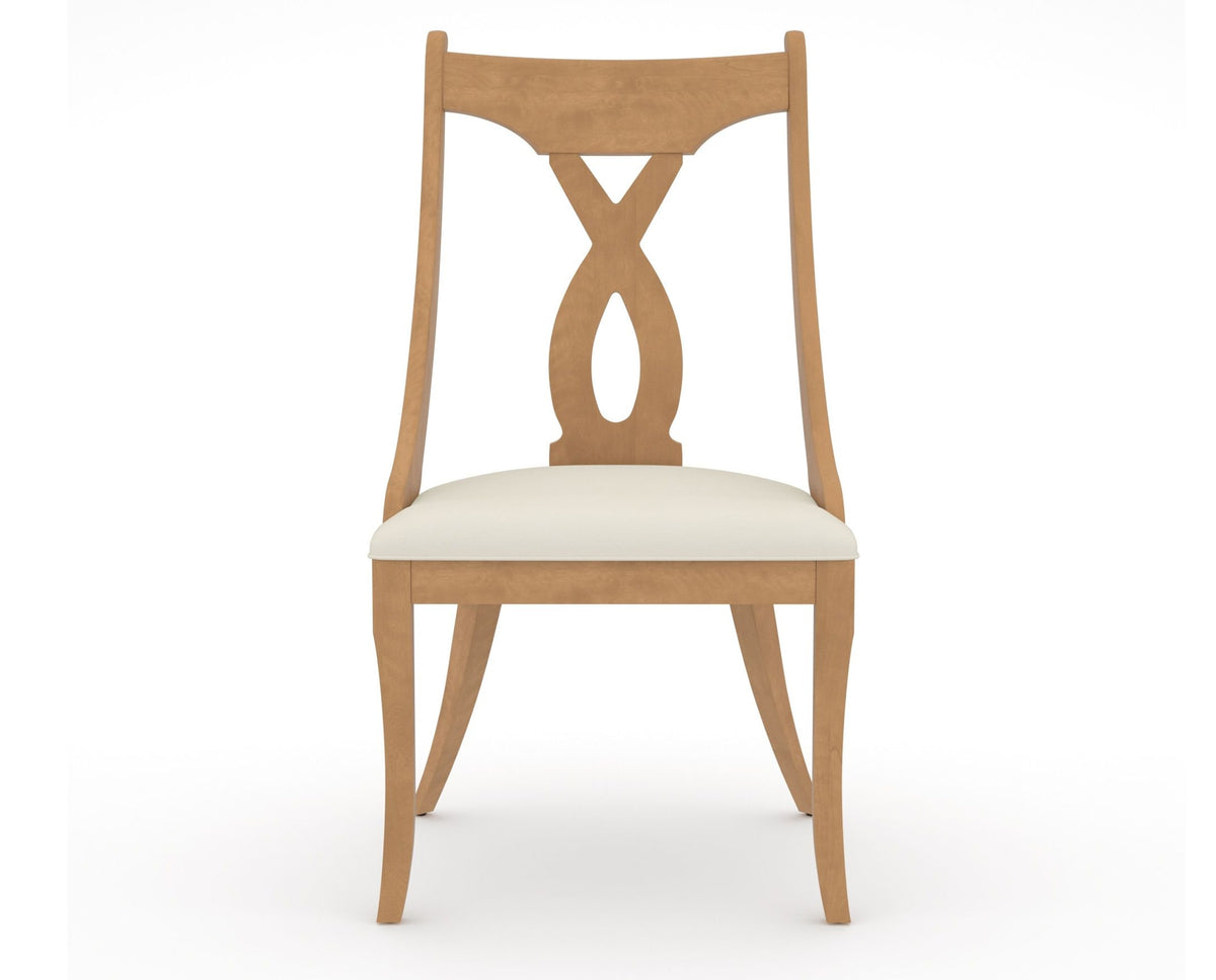Canadel Upholstered Dining Chair 5160 in YJ Faux Leather and 20 Caramel Washed, front view