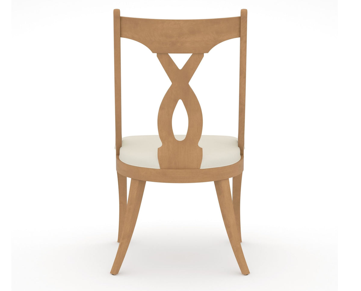 Canadel Upholstered Dining Chair 5160 in YJ Faux Leather and 20 Caramel Washed, back view