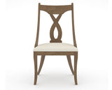 Canadel Upholstered Dining Chair 5160 in YJ Faux Leather and 25 Pecan Washed, front view