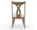 Canadel Upholstered Dining Chair 5160 in YJ Faux Leather and 25 Pecan Washed, back view