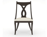 Canadel Upholstered Dining Chair 5160 in YJ Faux Leather and 59 Davy's Grey, front view