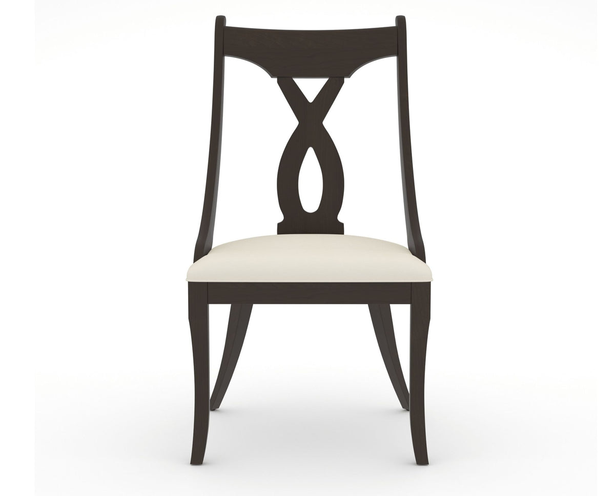 Canadel Upholstered Dining Chair 5160 in YJ Faux Leather and 59 Davy's Grey, front view
