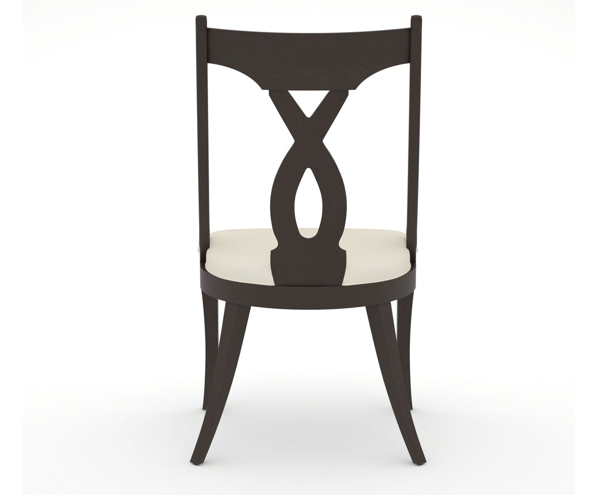 Canadel Upholstered Dining Chair 5160 in YJ Faux Leather and 59 Davy's Grey, back view