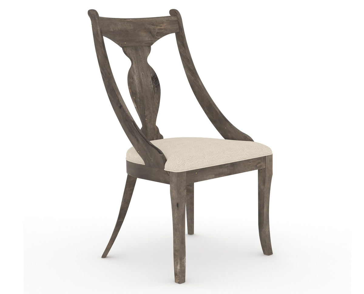 Canadel Champlain Upholstered Dining Chair 5161 in 6K Sunbrella® and 08 Shadow, three-quarter view