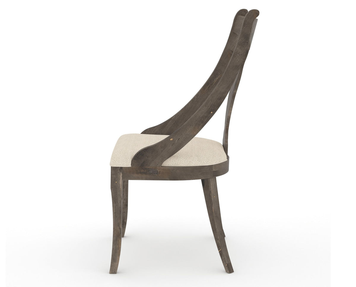 Canadel Champlain Upholstered Dining Chair 5161 in 6K Sunbrella® and 08 Shadow, side view