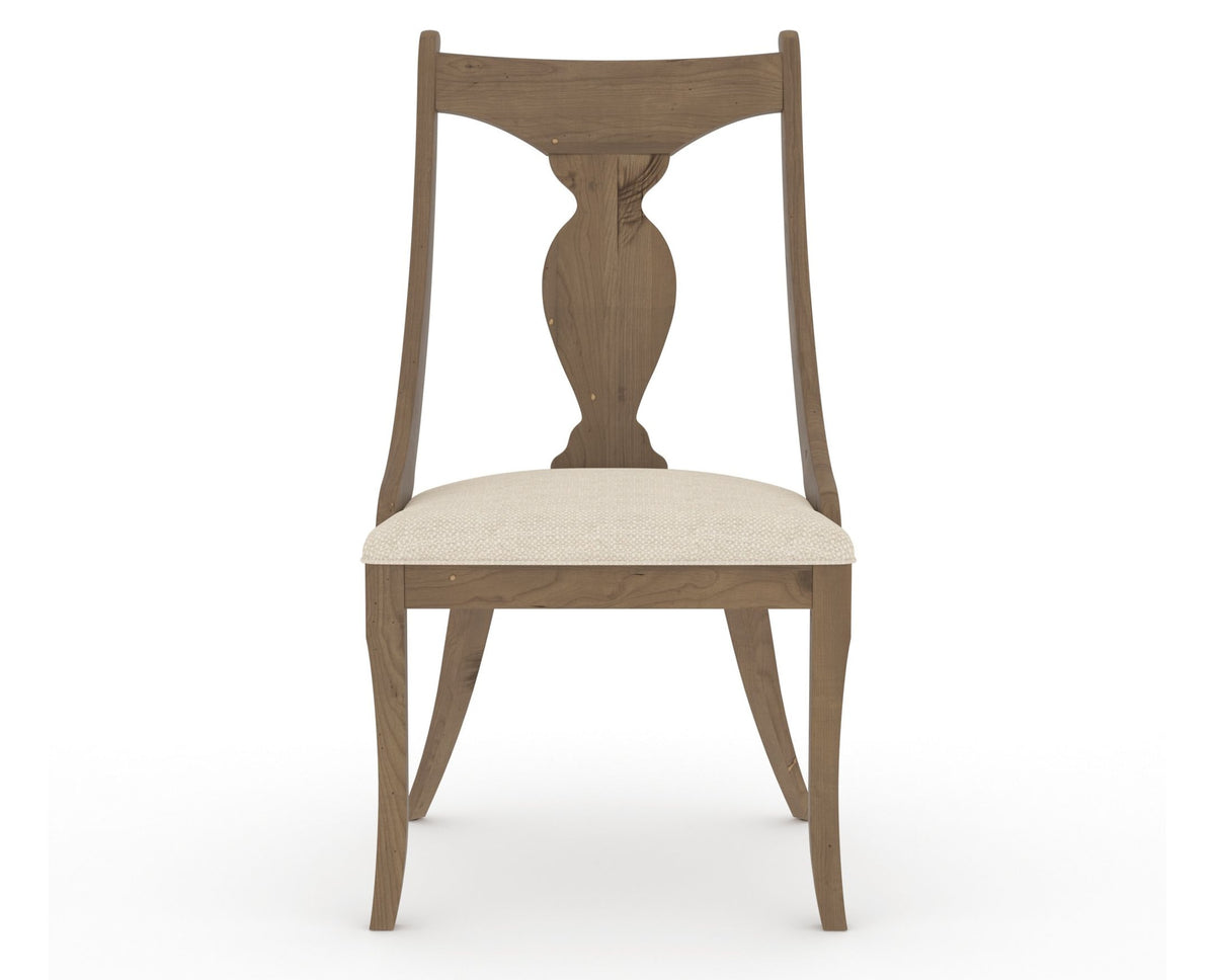 Canadel Champlain Upholstered Dining Chair 5161 in 6K Sunbrella® and 25 Pecan Washed, front view