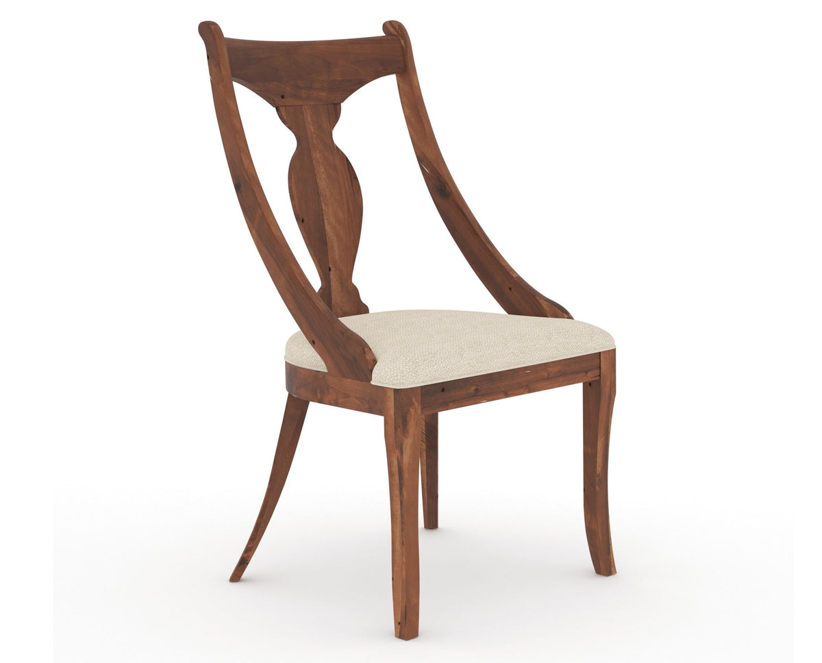 Canadel Champlain Upholstered Dining Chair 5161 in 6K Sunbrella® and 33 Spice Washed, three-quarter view