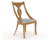 Canadel Champlain Upholstered Dining Chair 5161 in 7C Fabric and 01 Honey Washed, three-quarter view