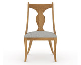 Canadel Champlain Upholstered Dining Chair 5161 in 7C Fabric and 01 Honey Washed, front view