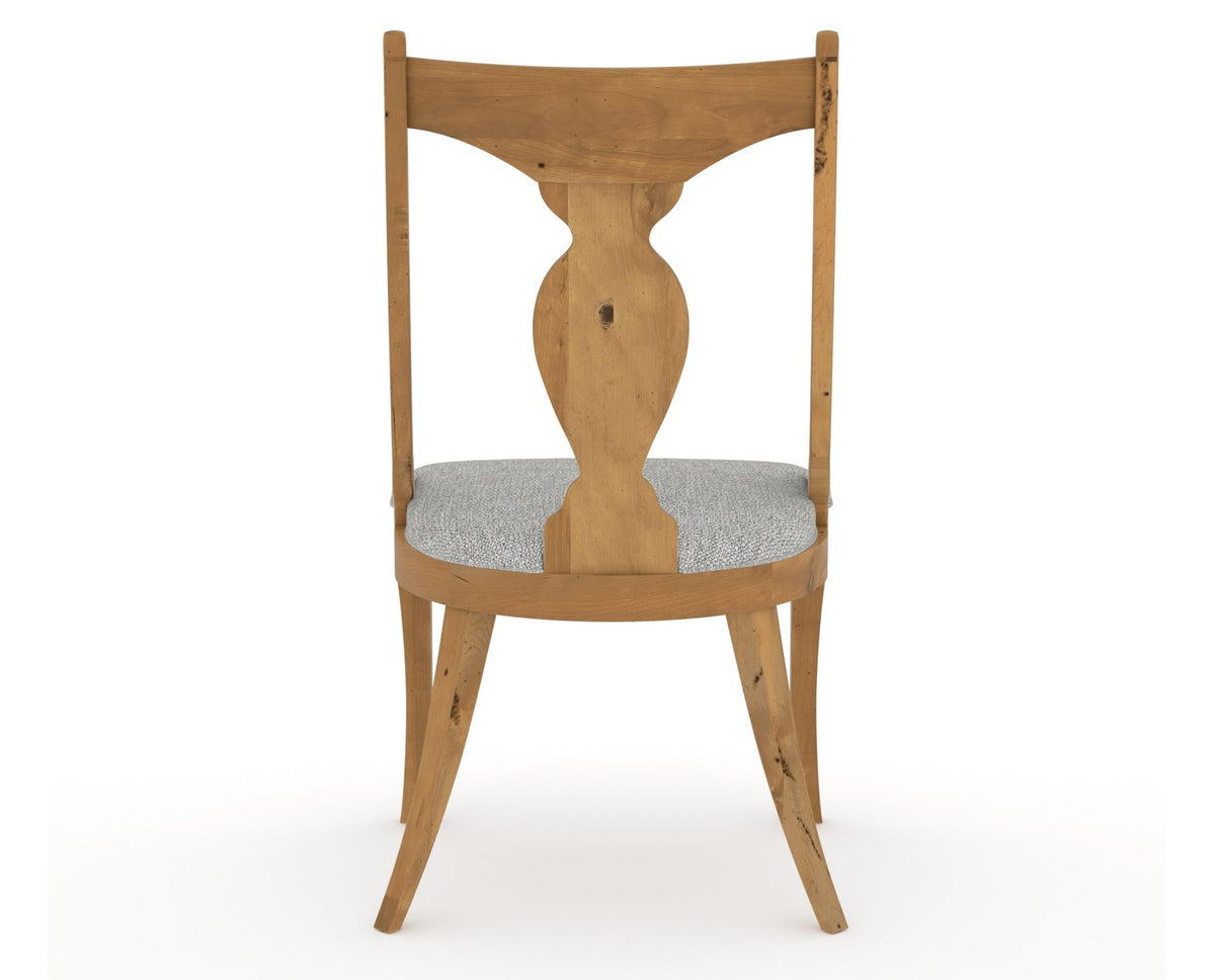 Canadel Champlain Upholstered Dining Chair 5161 in 7C Fabric and 01 Honey Washed, back view