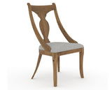 Canadel Champlain Upholstered Dining Chair 5161 in 7C Fabric and 03 Oak Washed, three-quarter view