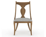Canadel Champlain Upholstered Dining Chair 5161 in 7C Fabric and 03 Oak Washed, front view