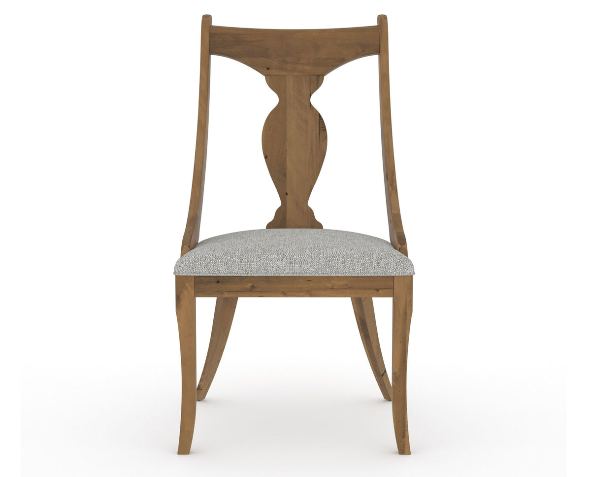 Canadel Champlain Upholstered Dining Chair 5161 in 7C Fabric and 03 Oak Washed, front view