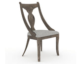 Canadel Champlain Upholstered Dining Chair 5161 in 7C Fabric and 08 Shadow, three-quarter view