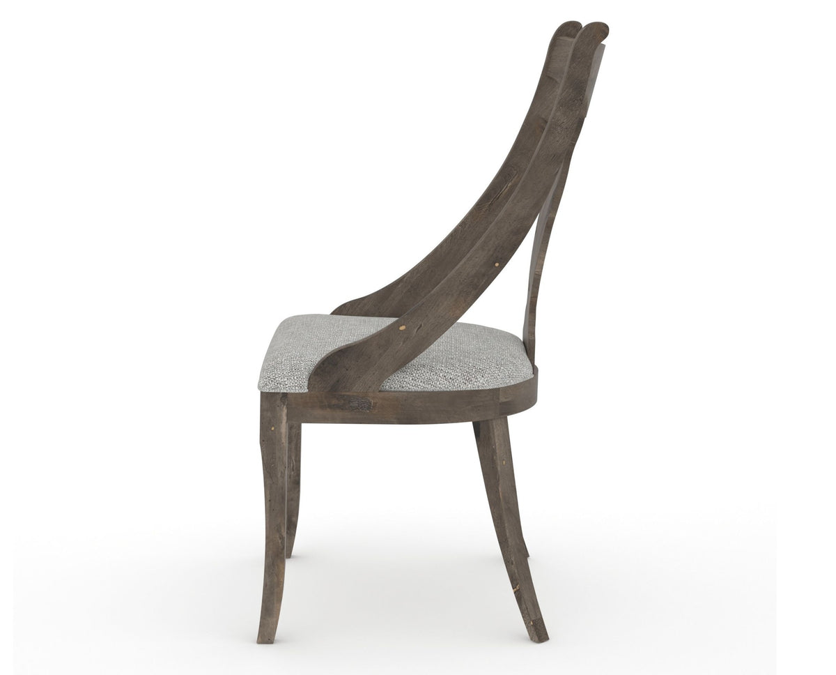 Canadel Champlain Upholstered Dining Chair 5161 in 7C Fabric and 08 Shadow, side view