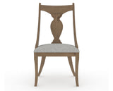 Canadel Champlain Upholstered Dining Chair 5161 in 7C Fabric and 25 Pecan Washed, front view
