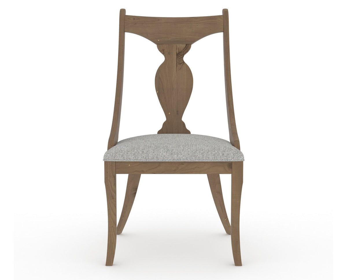 Canadel Champlain Upholstered Dining Chair 5161 in 7C Fabric and 25 Pecan Washed, front view