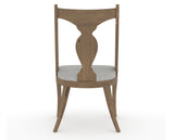 Canadel Champlain Upholstered Dining Chair 5161 in 7C Fabric and 25 Pecan Washed, back view