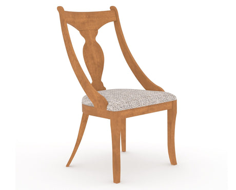 Canadel Upholstered Dining Chair 5161 in FP Crypton® and 01 Honey Washed, three-quarter view