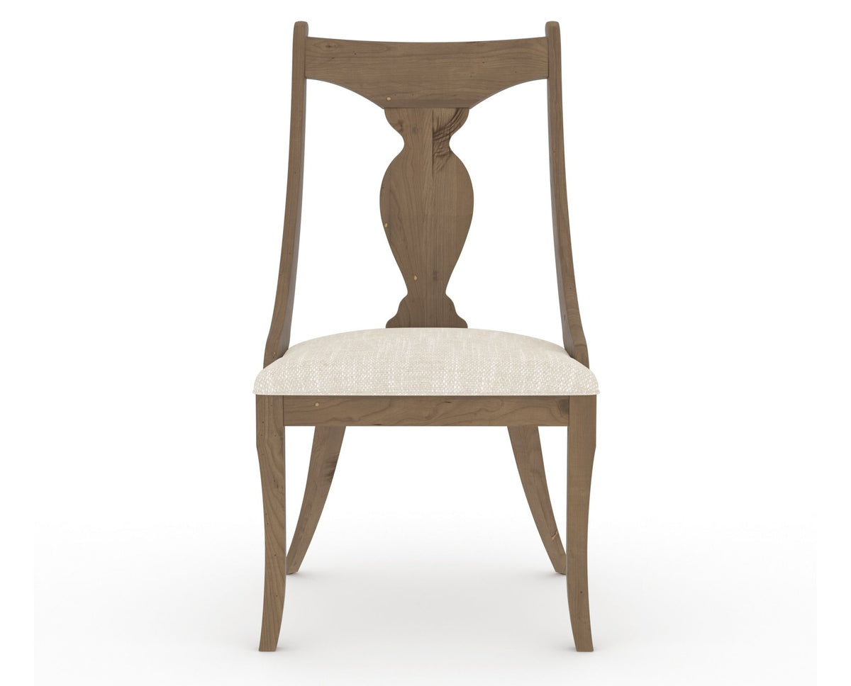 Canadel Champlain Upholstered Dining Chair 5161 in FT InsideOut® and 25 Pecan Washed, front view