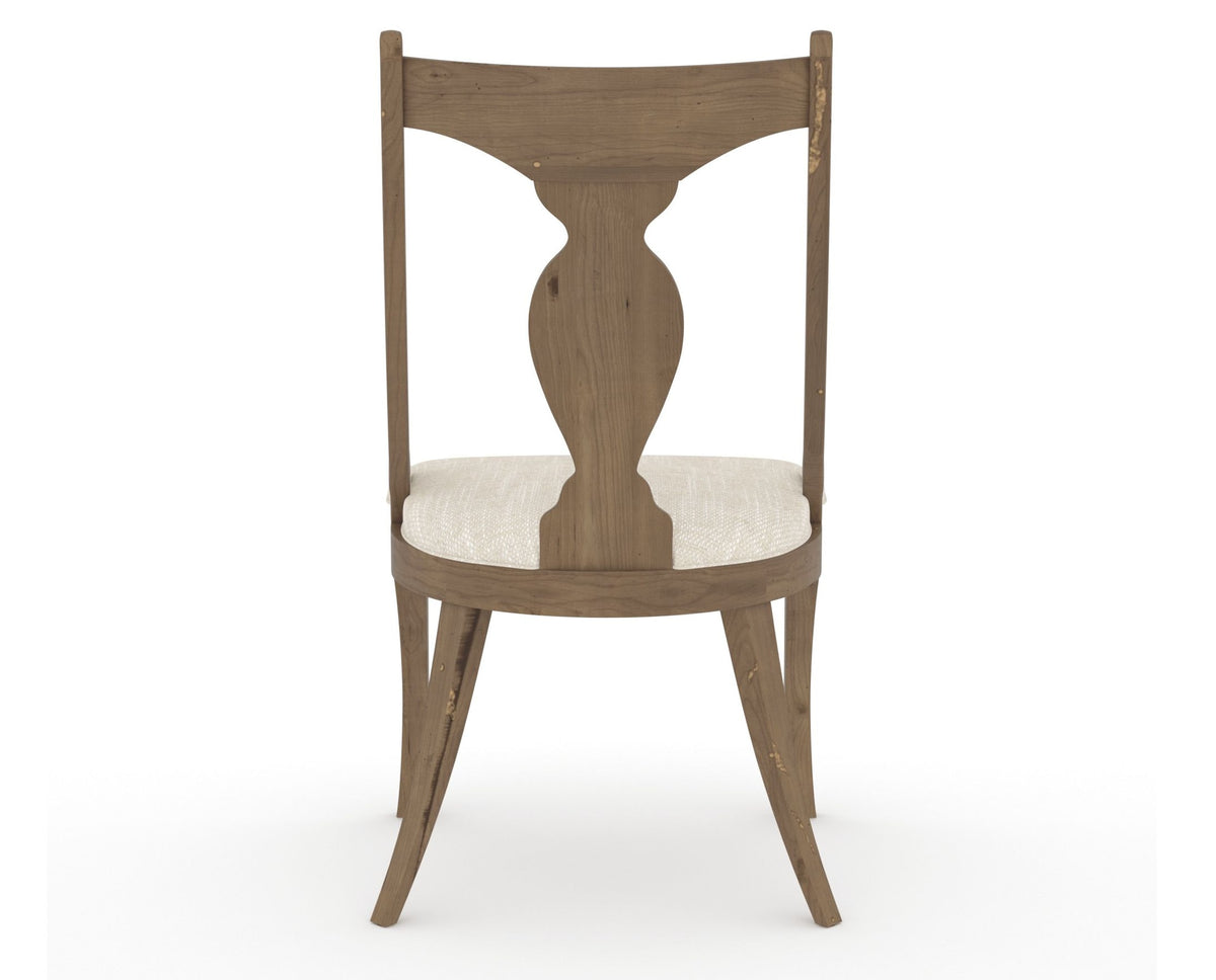 Canadel Champlain Upholstered Dining Chair 5161 in FT InsideOut® and 25 Pecan Washed, back view
