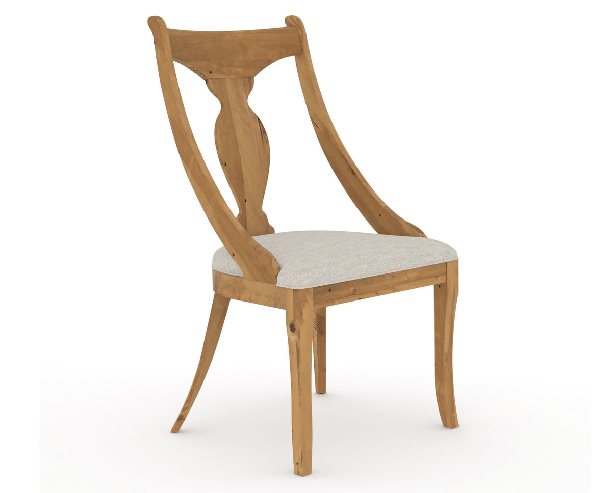 Canadel Champlain Upholstered Dining Chair 5161 in TB Fabric and 01 Honey Washed, three-quarter view