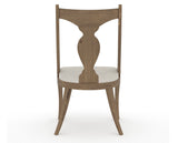 Canadel Champlain Upholstered Dining Chair 5161 in TB Fabric and 25 Pecan Washed, back view