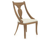 Canadel Champlain Upholstered Dining Chair 5161 in Oak Washed & Fabric TW, three-quarter view