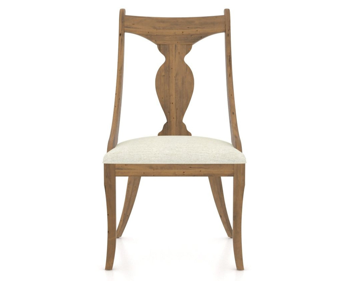 Canadel Champlain Upholstered Dining Chair 5161 in Oak Washed & Fabric TW, front view