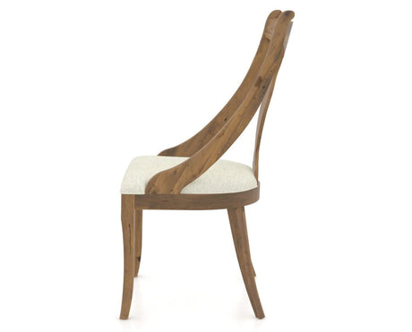 Canadel Champlain Upholstered Dining Chair 5161 in Oak Washed & Fabric TW, side view