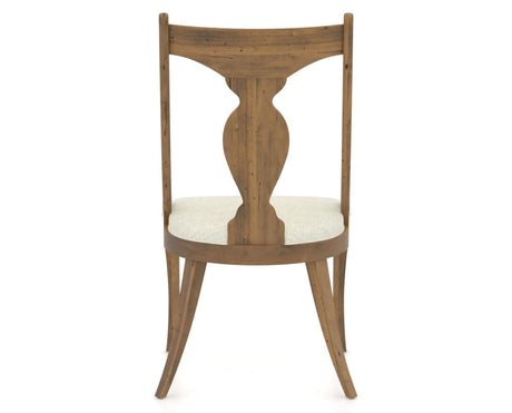 Canadel Champlain Upholstered Dining Chair 5161 in Oak Washed & Fabric TW, back view