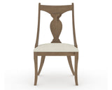 Canadel Champlain Upholstered Dining Chair 5161 in TW Fabric and 25 Pecan Washed, front view
