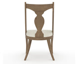 Canadel Champlain Upholstered Dining Chair 5161 in TW Fabric and 25 Pecan Washed, back view