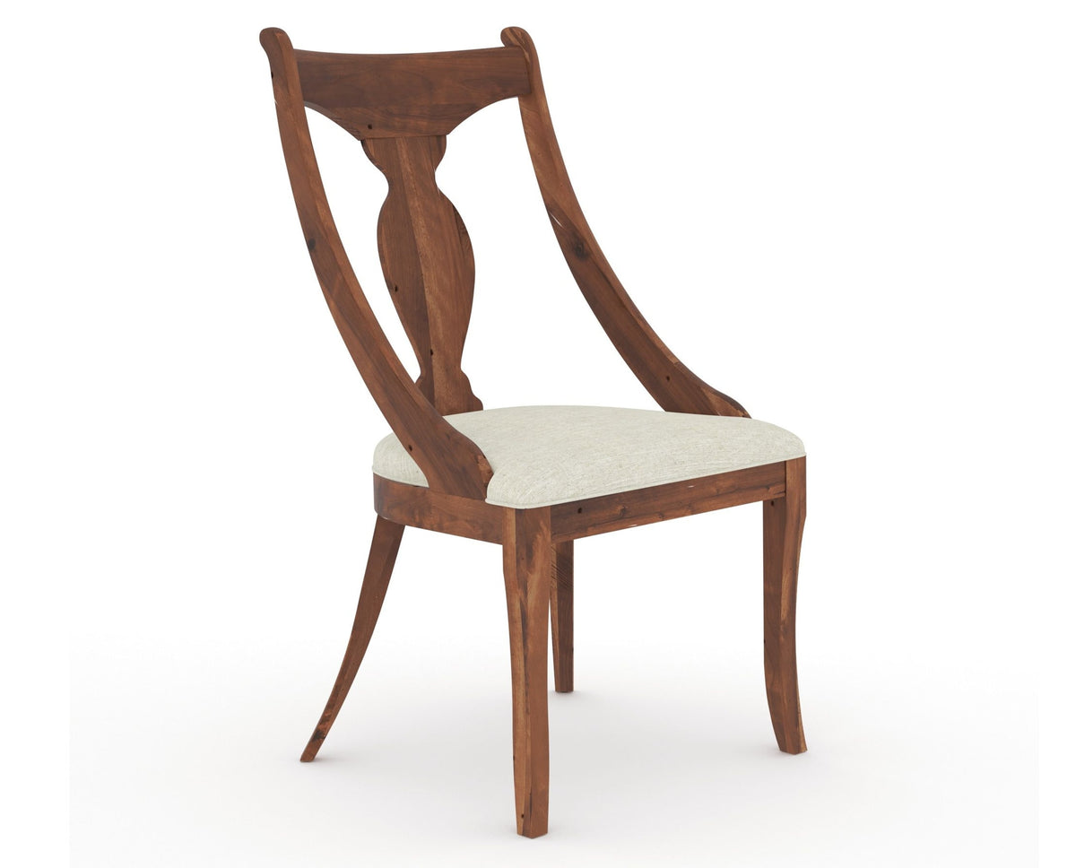 Canadel Champlain Upholstered Dining Chair 5161 in TW Fabric and 33 Spice Washed, three-quarter view