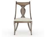 Canadel Champlain Upholstered Dining Chair 5161 in TW Fabric and 72 Heritage Nature, front view