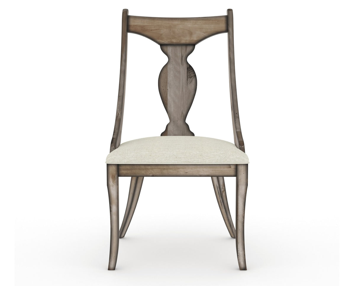 Canadel Champlain Upholstered Dining Chair 5161 in TW Fabric and 72 Heritage Nature, front view