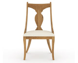 Canadel Champlain Upholstered Dining Chair 5161 in YJ Faux Leather and 01 Honey Washed, front view