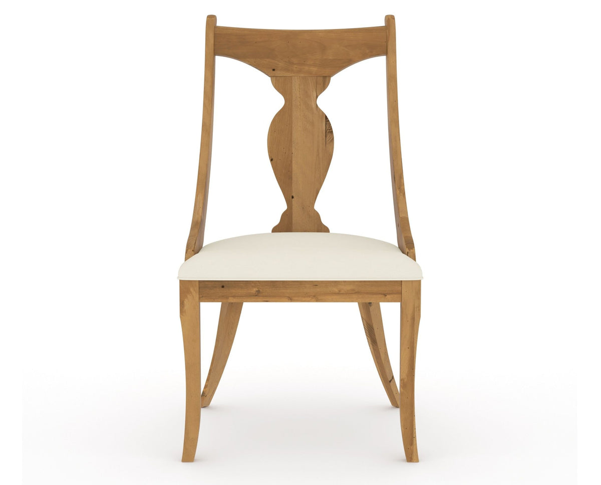 Canadel Champlain Upholstered Dining Chair 5161 in YJ Faux Leather and 01 Honey Washed, front view